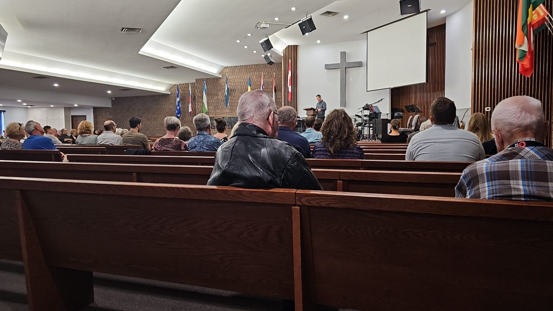 Worship service with congregation