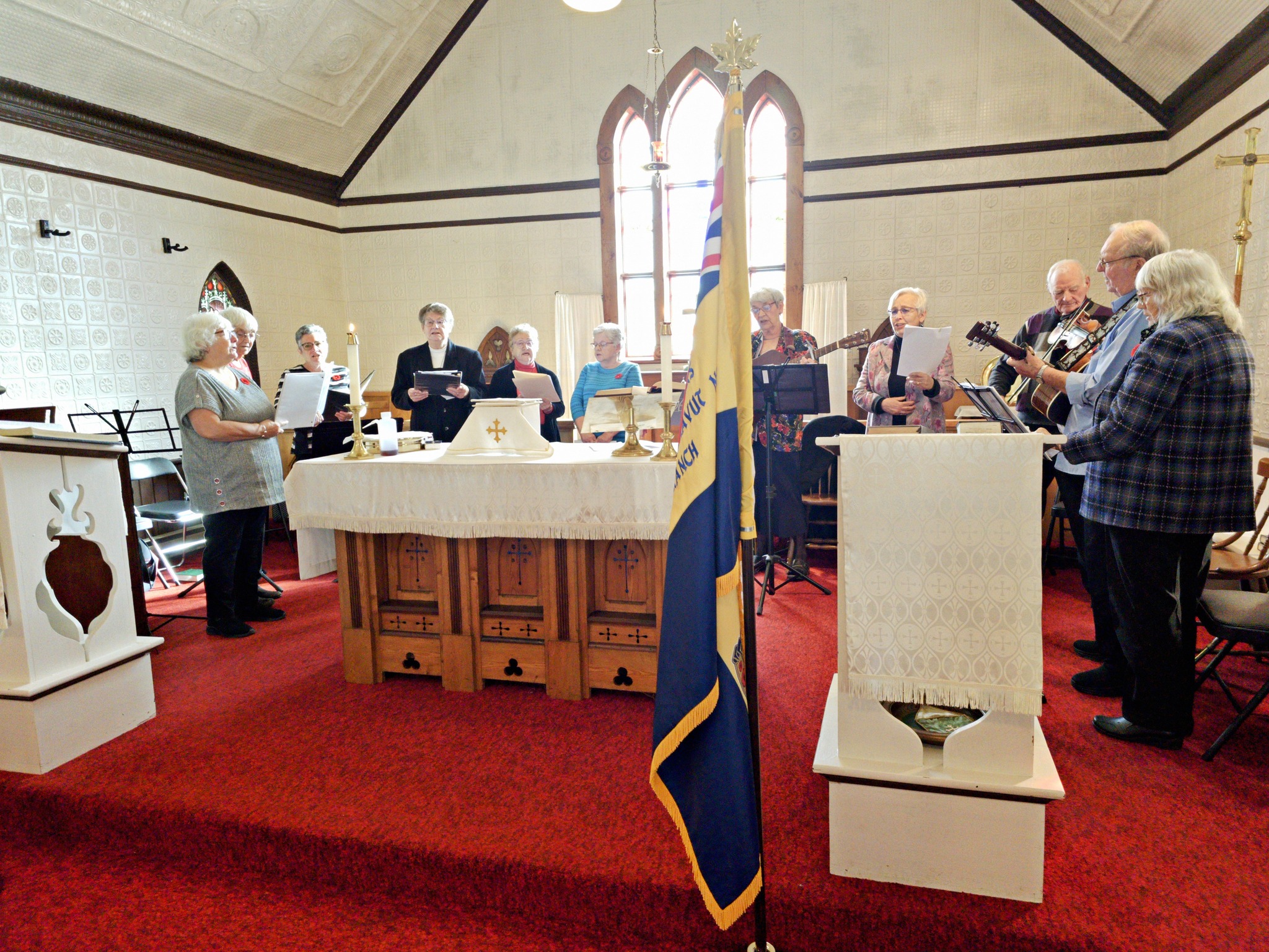 Congregation singing during worship